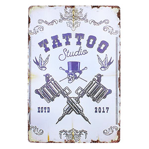 Retro ceduľa Tattoo Studio 20x30cm