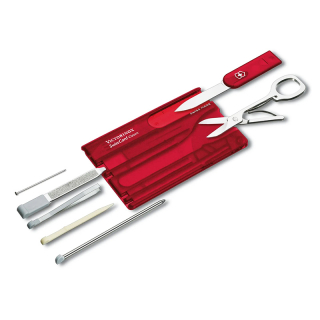 Victorinox Card Quattro transparent červená 0.7100.T